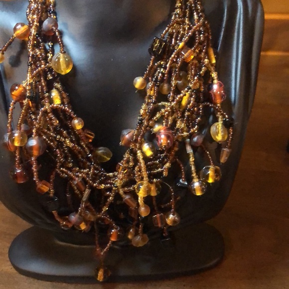 Handcrafted Beautiful Beaded Necklace 8 Strands - Picture 3 of 10